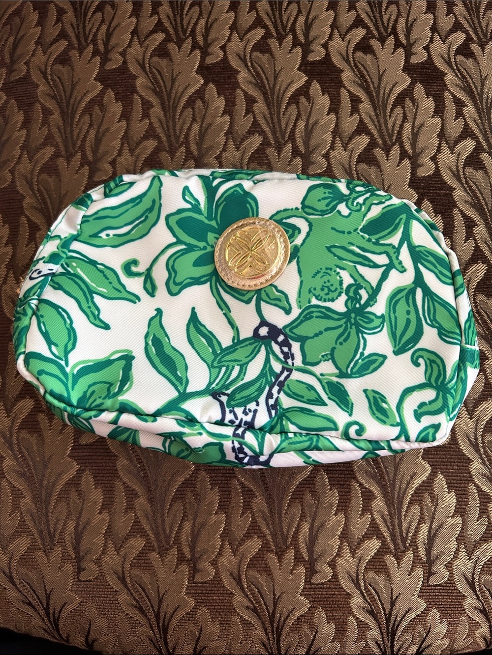Lilly Pulitzer Green and White Belt Bag
